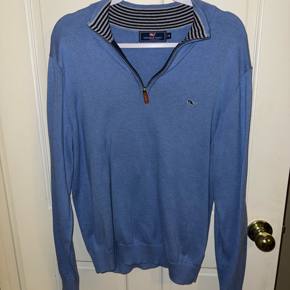 Vineyard Vines Men's Light Blue Zip-Up Sweater